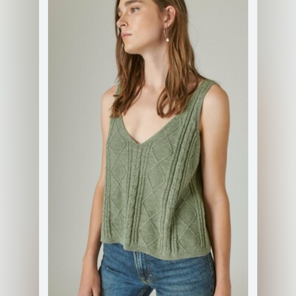 Lucky Brand Pointelle Crop Tank